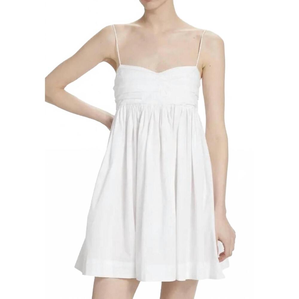 NEW S/W/F pleated mini dress in white heat